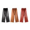 Calça Feminina Pantalona em Couro Sintético 240467 - Atacado