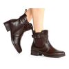 Bota Chelsea Feminina Coturno Fivela Salto Baixo 72110 Marrom - Atacado