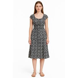 Vestido Feminino Estampado Com Detalhe Franzido Cintura 230263 - Atacado