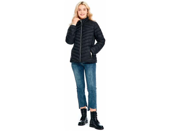 Jaqueta Feminina Puffer Casual Com Punho de Elástico 620284 - Atacado