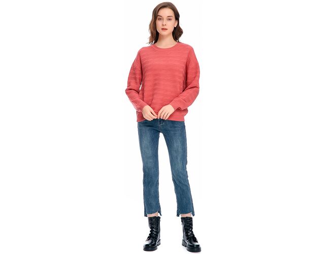 Blusa Feminina De Tricot Canelado Gola Redonda 650965 - Atacado