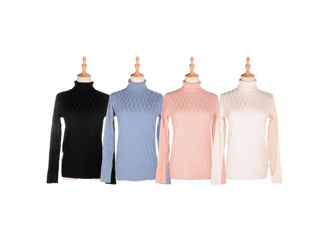 Blusa Feminina Em Tricot Gola Alta 651042 - Atacado