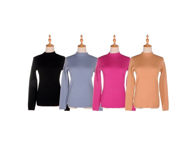 Blusa Feminina Em Tricot Básico Canelado 651052 - Atacado