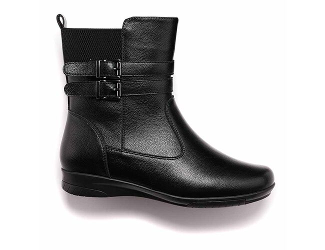 Bota Feminina Rasteira Cano Curto Com Zíper 71147 Mooncity - Atacado