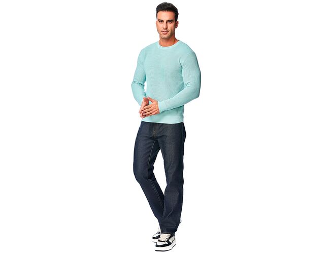 Blusa de Tricot Masculina Gola Redonda Texturizada 590214 - Atacado