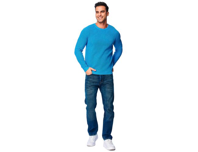 Blusa de Tricot Masculina Gola Redonda Texturizado 590215 - Atacado
