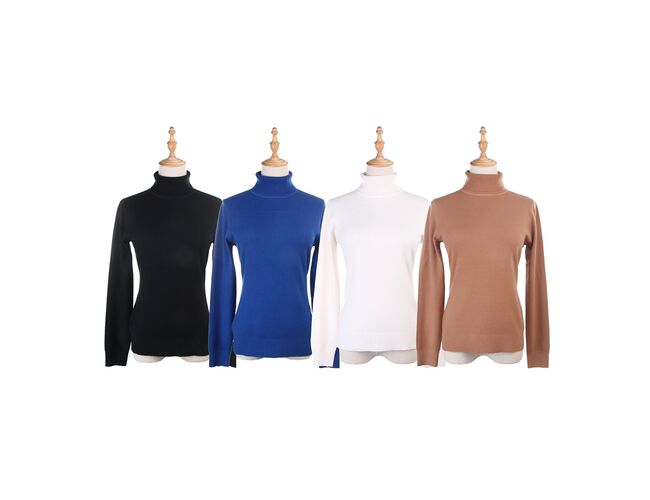 Blusa de Tricot Feminina Gola Alta 651184 - Atacado