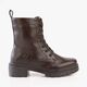 Bota Coturno Feminina Salto Tratorado Mooncity 72281 Marrom - Atacado
